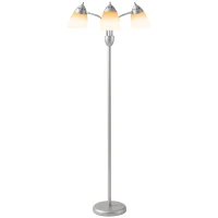 HOMCOM Arc Tree Floor Lamp with 3 Adjustable Rotating Lights and 3000K/4500K/6500K Colour Temperatures, Silver Tone(m-15)