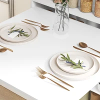 HOMCOM Mesa Plegable de Comedor Mesa de Cocina con Ala Abatible 4 Compartimentos Hasta 3 Personas 78,5x91x93 cm Blanco(m-8)