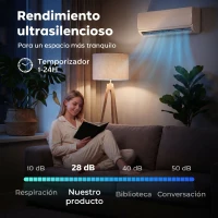 HOMCOM Aire Acondicionado Split Inverter 12000 BTU con Bomba de Calor WiFi y Control por Voz para 18 m² con Kit de Instalación(m-7)