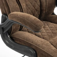 HOMCOM Office Chair, Ergonomic Desk Chair with Flip-up Armrest, Pocket Springs, Swivel Wheels, Adjustable Height, Brown(m-12)