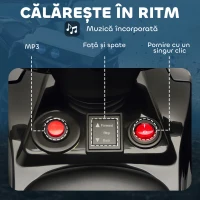 AIYAPLAY ATV Electric pentru Copii 6V, Mașină cu 4 Roți cu Muzică și Faruri LED, pentru Vârste 3-8 Ani, Alb, Negru(m-6)