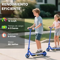 AIYAPLAY Patinete Eléctrico para Niños con Luces LED Acelerador de Pulgar y Ruedas sin Pinchazos Velocidad de hasta 10 km/h Azul(m-6)