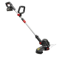 Outsunny Desbrozadora Batería 18V con 2 Baterías de 4.0Ah y Cargador Barra Ajustable Cabezal y Mango Regulables Plateado(m-1)