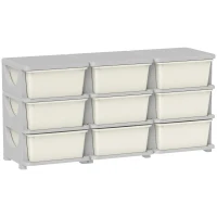 HOMCOM Kids Storage Unit, with Nine Drawers - Cream(m-1)