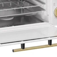 HOMCOM Mini Oven, 9L Countertop Electric Grill, Toaster Oven with Adjustable Temperature and Timer, 750W, White(m-12)