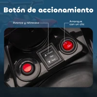 AIYAPLAY Quad Eléctrico para Niños 6 V Quad para Niños de 18 a 56 Meses Velocidad hasta 3 km/h Faros y Música 70x42x45 cm Rojo(m-7)