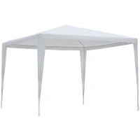Outsunny Carpa Desmontable 3x3x2,45m Pabellón de Jardín de Tubo de Acero Anti-UV Pérgola Cenador para Terraza Patio Playa Blanco(m-1)