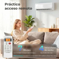 HOMCOM Aire Acondicionado Split Inverter 12000 BTU con Bomba de Calor WiFi y Control por Voz para 18 m² con Kit de Instalación(m-6)