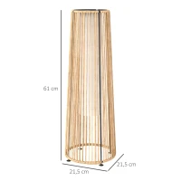 Outsunny Farola Solar Exterior de Ratán Sintético con Luces LED Encendido y Apagado Automático Impermeable Ø21,5x61 cm Natural(m-3)
