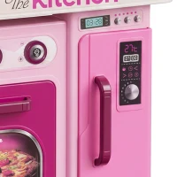 AIYAPLAY Kids Kitchen with 33 Pieces, Lights, Sounds, Storage, for Ages 3-6 Years, Pink(m-12)