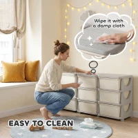 HOMCOM Kids Storage Unit, with Nine Drawers - Cream(m-6)