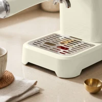 HOMCOM Machine à Expresso avec Buse Vapeur à Mousse de Lait, Cafetière 20Bars, Réservoir d'Eau Amovible 1,2 L, Crème(m-15)
