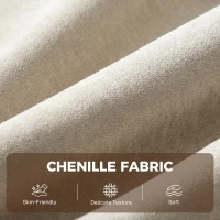 HOMCOM Canapé Convertible 2 Places, Canapé-Lit 3 en 1 Chenille 103cm, Dossier Réglable, 2 Oreillers, Accoudoirs en Bois, Crème(m-8)