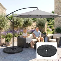 Outsunny Peso para Base de Sombrilla de 4 Piezas Rellenable de Agua 52 Litro Arena 60 kg o Mixto 70 kg para Base Cruzada Negro(m-7)