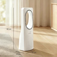HOMCOM Ventilador de Torre sin Aspas con Mando a Distancia Oscilación 45° 3 Velocidades 3 Modos Temporizador 15H Blanco(m-3)
