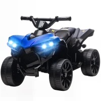 AIYAPLAY Quad Eléctrico para Niños 6 V Quad para Niños de 18 a 56 Meses Velocidad hasta 3 km/h Faros y Música 70x42x45 cm Azul(m-11)