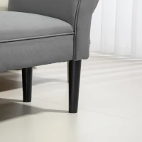 HOMCOM Banco Pie de Cama Tapizado en Lona con Patas de Madera Reposabrazos y Asiento Acolchado Gris Oscuro(m-8)