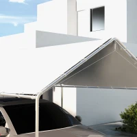Outsunny Copertura di Ricambio 6x3 m in PE Bianco Anti-UV per Carport Auto con Corde Elastiche(m-7)