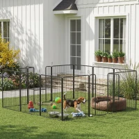 PawHut 12 Panels Heavy Duty Puppy Playpen, for Small Dogs, Indoor and Outdoor Use - Silver(m-10)