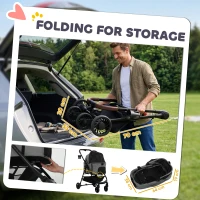 PawHut Dog Stroller, 3 in 1 Foldable Pet Stroller for Small Puppy Cat with Detachable Travel Carrier, Storage Basket, Grey(m-7)