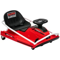 AIYAPLAY 24V Electric Go Kart for Kids with Drift Mode, 300W Brushless Motor, Soft Start and Dual Speed for Ages 6-10, Red(m-1)