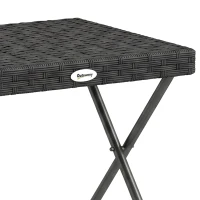 Outsunny Table basse pliable de jardin style cosy chic dim. 40L x 40l x 40H cm acier résine tressée noir(m-12)