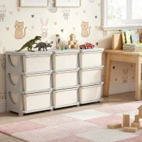 HOMCOM Kids Storage Unit, with Nine Drawers - Cream(m-10)
