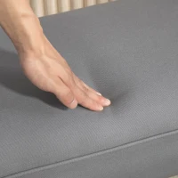 HOMCOM Banco Pie de Cama Tapizado en Lona con Patas de Madera Reposabrazos y Asiento Acolchado Gris Oscuro(m-9)