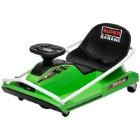AIYAPLAY 24V Electric Go Kart for Kids with Drift Mode, 300W Brushless Motor, Soft Start and Dual Speed for Ages 6-10, Green(m-15)