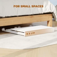 HOMCOM Small Folding Desk, with Wheels - White Wood-Effect(m-4)