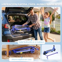 AIYAPLAY Patinete Eléctrico para Niños con Luces LED Acelerador de Pulgar y Ruedas sin Pinchazos Velocidad de hasta 10 km/h Azul(m-9)