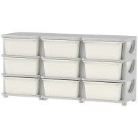 HOMCOM Kids Storage Unit, with Nine Drawers - Cream(m-11)