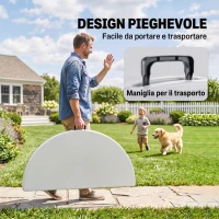 Outsunny Tavolo Pieghevole per Giardino e Campeggio, in Acciaio e HDPE, Ø122x73 cm, Grigio e Bianco(m-4)