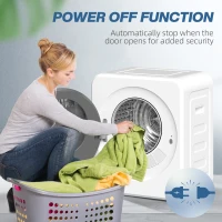 HOMCOM Vented Tumble Dryer, 4 kg Front Tumble Dryer with Stainless Steel Tub, 800W Compact Freestanding, White(m-7)