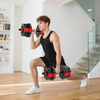 SPORTNOW 6-in-1 Hantelset Kurzhantel Set Kurzhanteln Langhanteln verstellbar 20 KG für Krafttraining Zuhause(m-10)