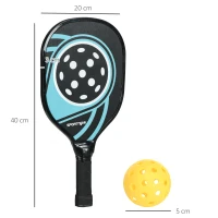 SPORTNOW Pickleball-set met 4 rackets, 4 ballen, draagtas, lichtgewicht en duurzaam, blauw+zwart(m-3)