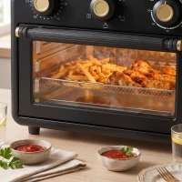 HOMCOM Air Fryer Toaster Oven, Convection Countertop Oven, with Adjustable Temperature and Timer, 12 L, Black(m-13)
