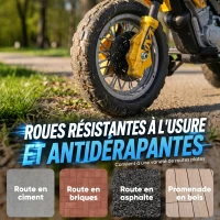 HOMCOM Moto électrique enfants, moto cross pour enfants avec batterie 6 V, phares, musiques et roues d'entraînement, 3 à 6 ans, charge 25KG, jaune et noir(m-5)