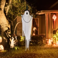HOMCOM Geister-Dekoration für Halloween, Grusel-Heulen und Bewegung, batteriebetrieben(m-10)