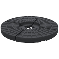 Outsunny parasoolvoet, parasoolvoet, 4 delen, vullbaar, voor 52 kg water of 68 kg zand, 48 x 48 x 8 cm
