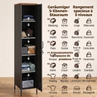 HOMCOM Dulap Metalic cu Rafturi Reglabile, pentru Dormitor, Garaj și Birou, Negru(m-6)
