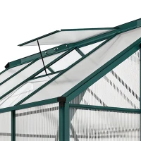 Outsunny kas met polycarbonaat behuizing en dakklep, 190x 252 x 201 cm(m-10)
