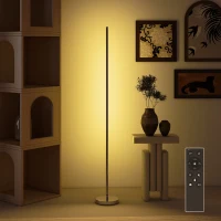 HOMCOM LED Staande Lamp met Instelbare Kleurtemperatuur voor Woonkamer, Slaapkamer, Kantoor, 20 x 20 x 150 cm(m-2)