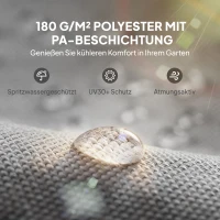 Outsunny Vervangend pergoladak met UV-bescherming, zonzeil voor terrasoverkapping voor 3 x 3 m paviljoen, lichtgrijs(m-5)