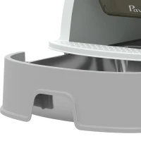 PawHut Kattenbak roestvrij staal met afneembaar deksel, schep & koolstoffilter voor kleine tot middelgrote katten, grijs(m-11)