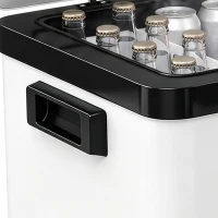 Outsunny Koelbox Auto 30L met Lcd-scherm Compressor Auto Koelkast Elektrische Boot Camper Reizen 12/24V DC en 110-240V AC Wit(m-10)