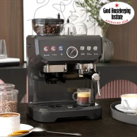 HOMCOM 15 Bar Coffee Machine, with Adjustable Grind, Steamer and Accessories - Black(m-4)