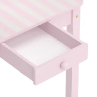 AIYAPLAY 2-in-1 kinderkaptafel met krukje, afneembare spiegel en lade, roze, voor meisjes van 3-6 jaar(m-10)