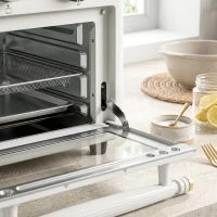 HOMCOM Air Fryer Toaster Oven, Convection Countertop Oven, with Adjustable Temperature and Timer, 12 L, Cream White(m-11)