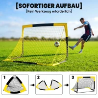 SPORTNOW Pop-Up Fußballtor für Garten Jugendliche & Erwachsene tragbares Outdoor Tor mit Reißfestem Tornetz Fiberglasstangen(m-4)